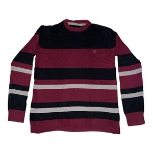 DC Crewneck Sweater in Maroon, Black & Light Gray